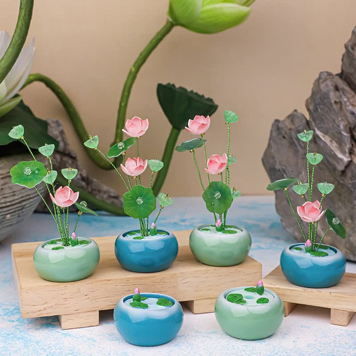 Buddha Stones Duftglas „Lotus Purity Teardrop“ aus Kunstharz – Achtsames Wohnen - image 13