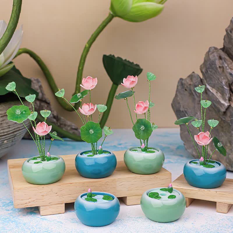 Buddha Stones Duftglas „Lotus Purity Teardrop“ aus Kunstharz – Achtsames Wohnen - image 13