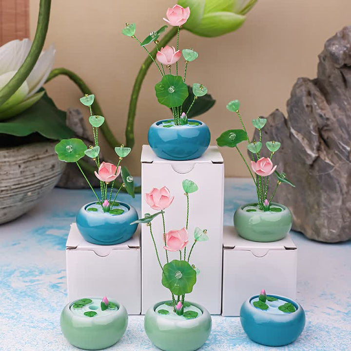 Buddha Stones Duftglas „Lotus Purity Teardrop“ aus Kunstharz – Achtsames Wohnen - image 15