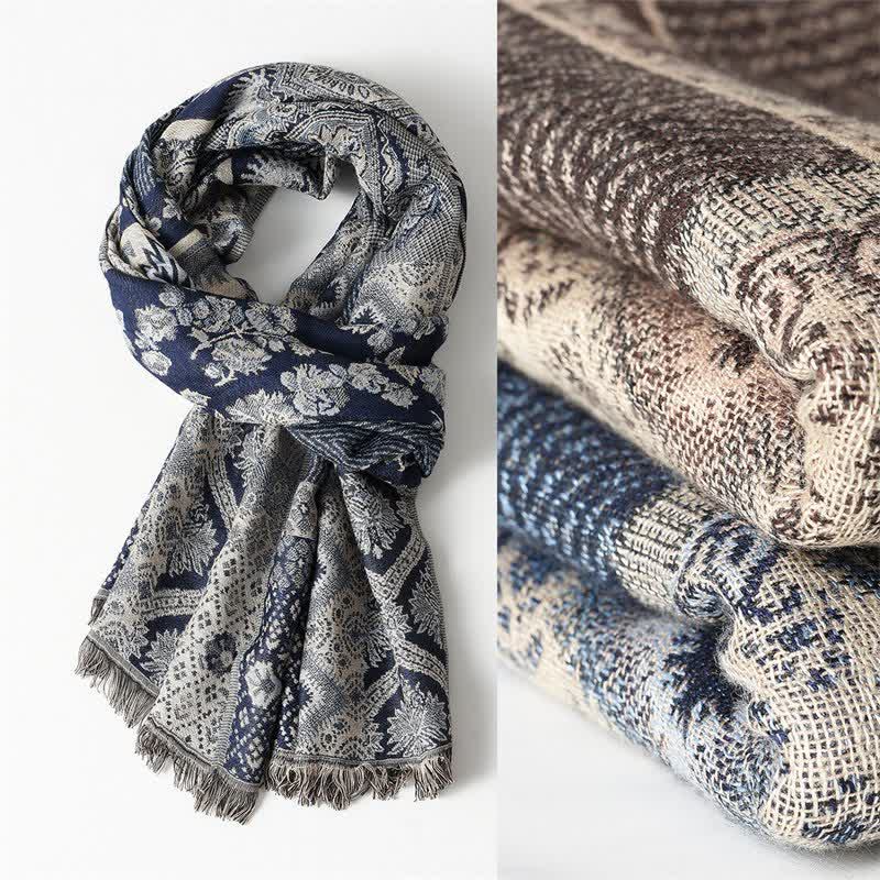 Buddha Stones Wendbarer Schal mit Paisley-Muster, geometrischen Quasten und Paisley-Muster für Herbst und Winter - image 0