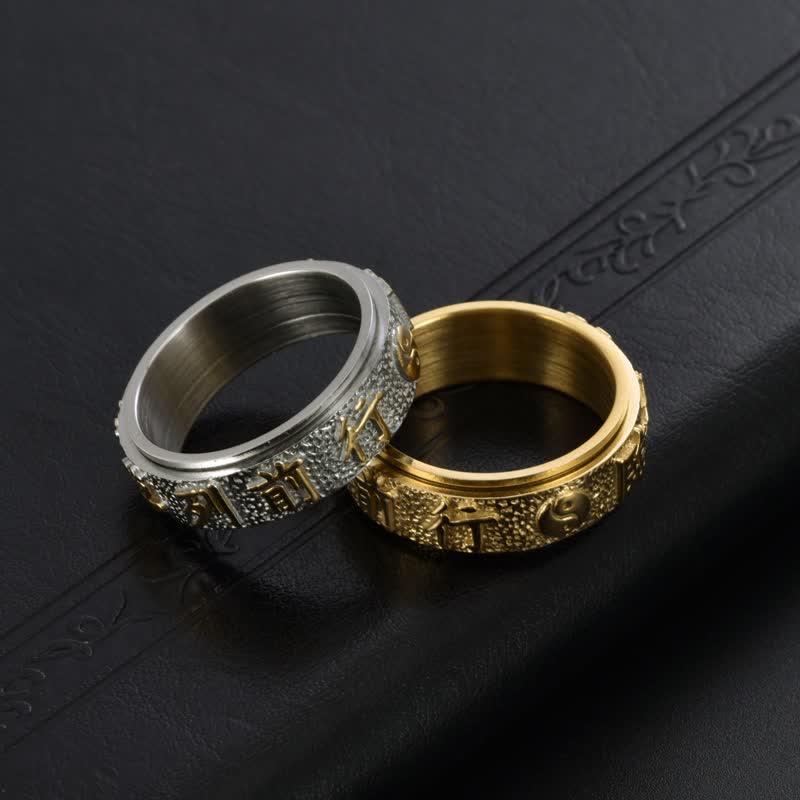 Buddha Stones Rotierender Yin-Yang-Bagua-Balance-Ring aus Titanstahl - image 10