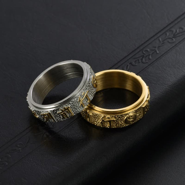 Buddha Stones Rotierender Yin-Yang-Bagua-Balance-Ring aus Titanstahl - image 10