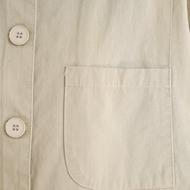 Buddha Stones Basic-Damenjacken im minimalistischen Stil für den Herbst mit aufgesetzten Taschen - image 7