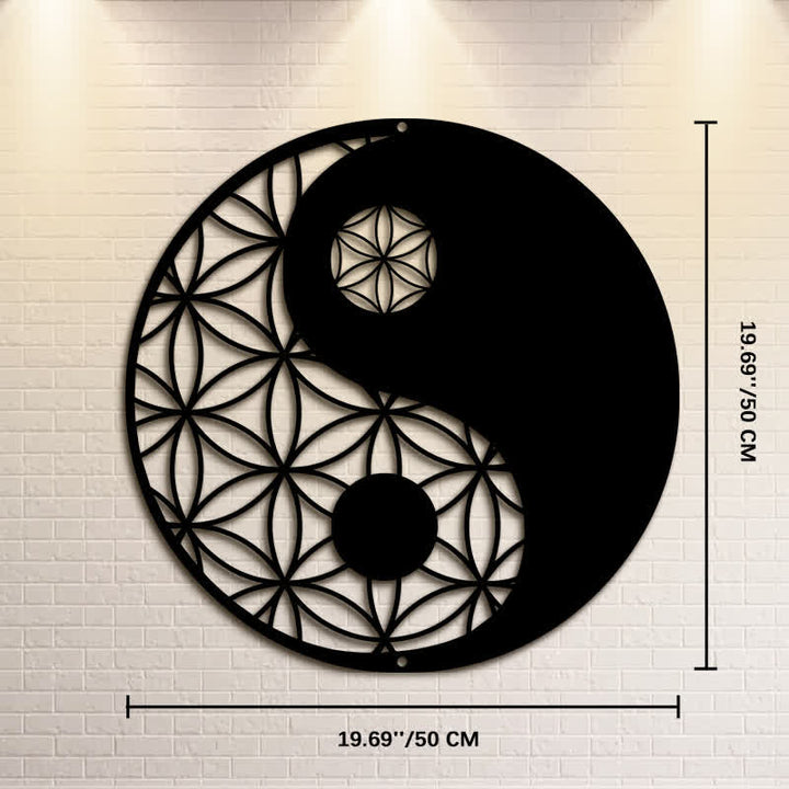 Buddha Stones Minimalistische Wanddekoration aus Eisen im Yin-Yang-Balance-Stil - Ca. 50 cm x 50 cm x 0,12 cm / 19,69 Zoll x 19,69 Zoll x 0,05 Zoll - image 11