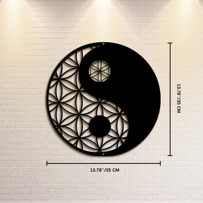 Buddha Stones Minimalistische Wanddekoration aus Eisen im Yin-Yang-Balance-Stil - Ca. 35 cm x 35 cm x 0,1 cm / 13,78 Zoll x 13,78 Zoll x 0,04 Zoll - image 6