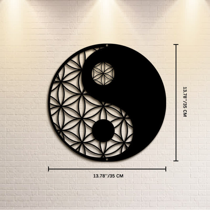 Buddha Stones Minimalistische Wanddekoration aus Eisen im Yin-Yang-Balance-Stil - Ca. 35 cm x 35 cm x 0,1 cm / 13,78 Zoll x 13,78 Zoll x 0,04 Zoll - image 6