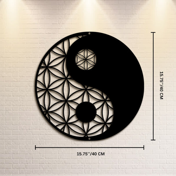 Buddha Stones Minimalistische Wanddekoration aus Eisen im Yin-Yang-Balance-Stil - Ca. 40 cm x 40 cm x 0,1 cm / 15,75 Zoll x 15,75 Zoll x 0,04 Zoll - image 8
