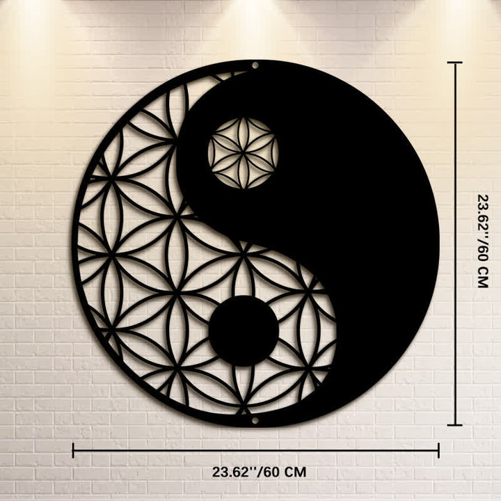 Buddha Stones Minimalistische Wanddekoration aus Eisen im Yin-Yang-Balance-Stil - Ca. 60 cm x 60 cm x 0,12 cm / 23,62 Zoll x 23,62 Zoll x 0,05 Zoll - image 14