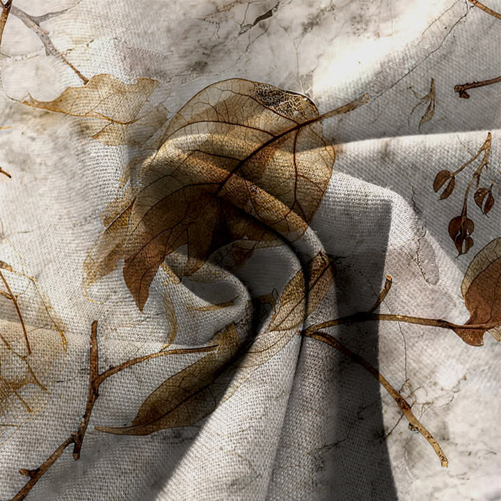 Buddha Stones Baumwoll-Leinen-Hose mit botanischem Blattmuster, elastischem Bund, weitem Bein und Taschen - image 3