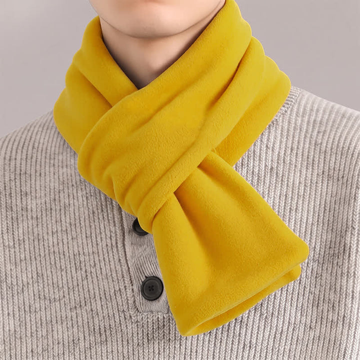 Buddha Stones ​​Herbst-Winter-Plüsch-Nackenwärmer mit gekreuzter Vorderseite, minimalistischer Herrenschal - Gold - image 21