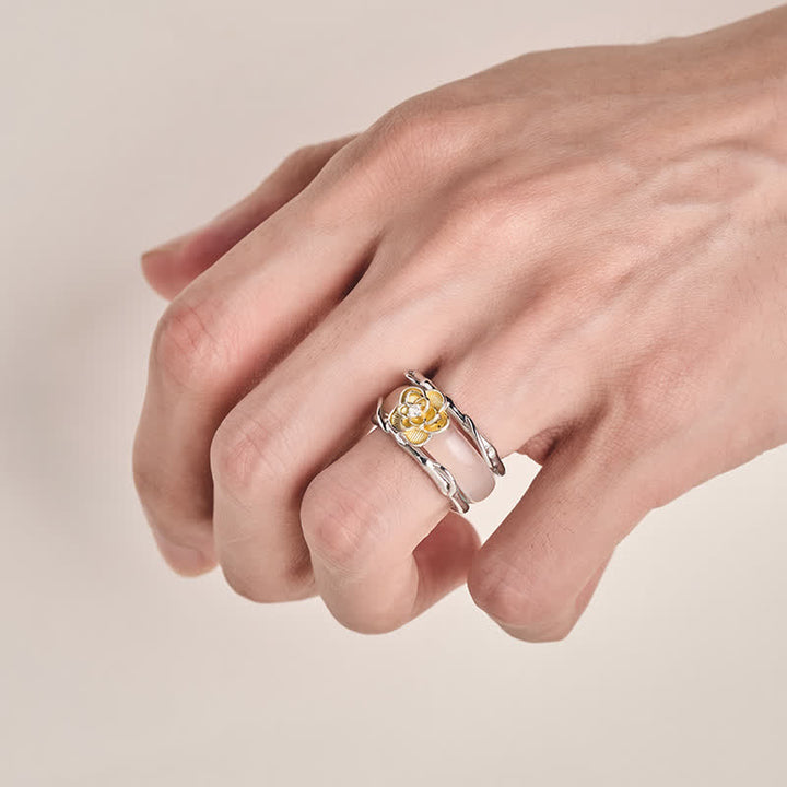 Buddha Stones Honiggelber Chalcedon-Osmanthus-Ring mit doppelter Wirkung – ein wahrer Positivitätsring - image 4