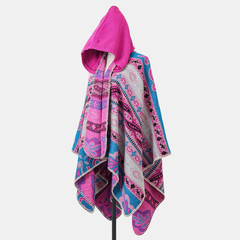 Buddha Stones Herbst/Winter Kapuzenschal mit Paisley-Muster, geometrischem Boho-Stil für Damen - image 26