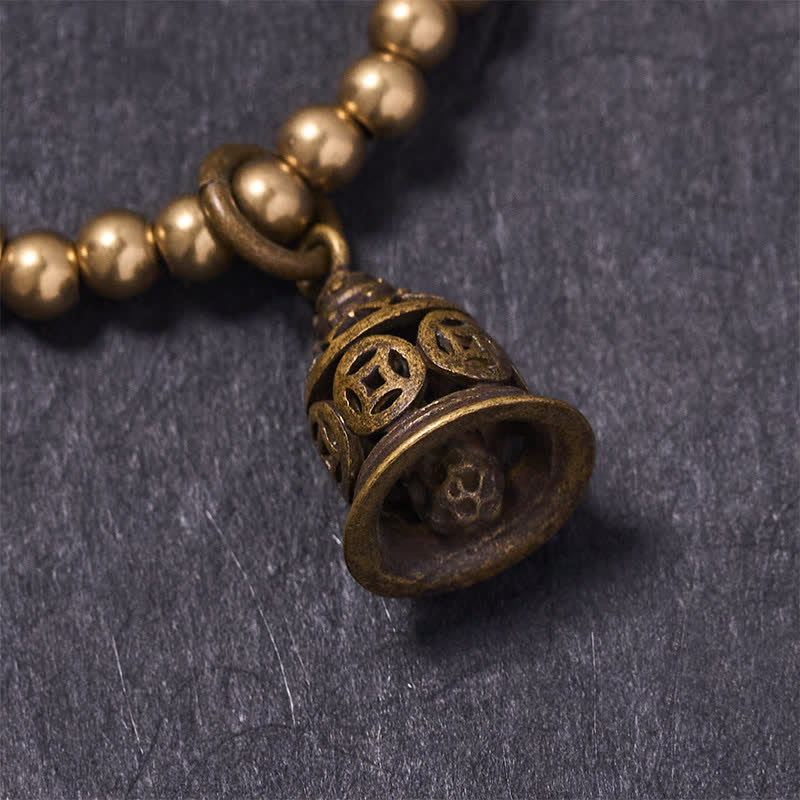 Buddha Stones Kupferperlen, chinesische Kupfermünzen, Glockenarmband - image 3