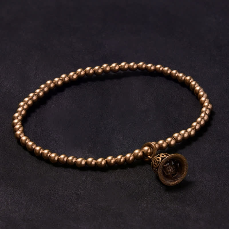 Buddha Stones Kupferperlen, chinesische Kupfermünzen, Glockenarmband - 7,1–7,5 Zoll (18–19 cm) - image 0