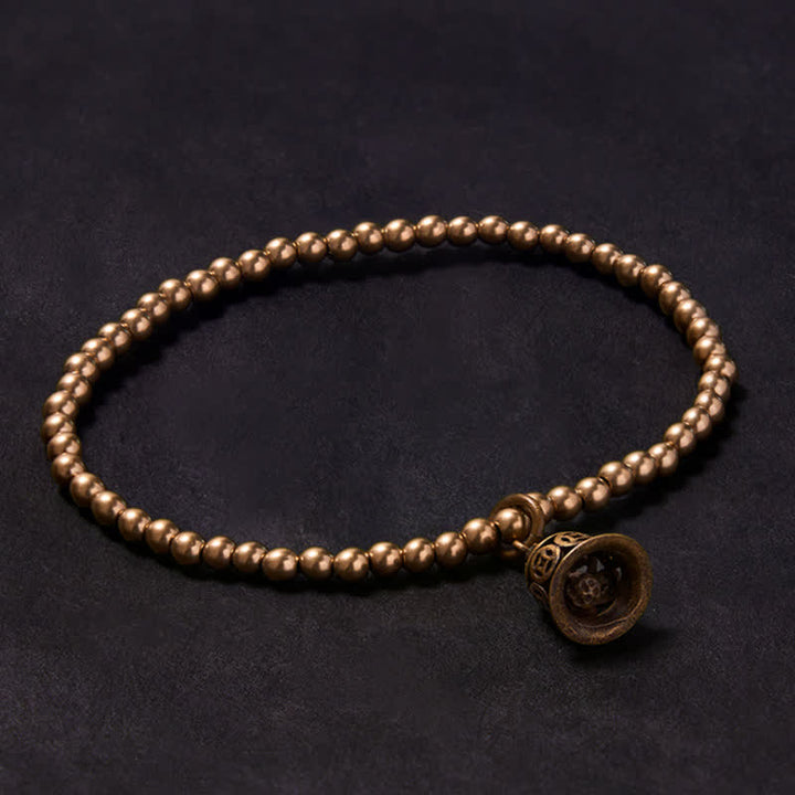 Buddha Stones Kupferperlen, chinesische Kupfermünzen, Glockenarmband - 7,1–7,5 Zoll (18–19 cm) - image 0