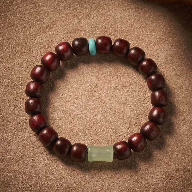 Buddha Stones Vintage Armband aus rotem Sandelholz, Ebenholz und Bambus - image 1