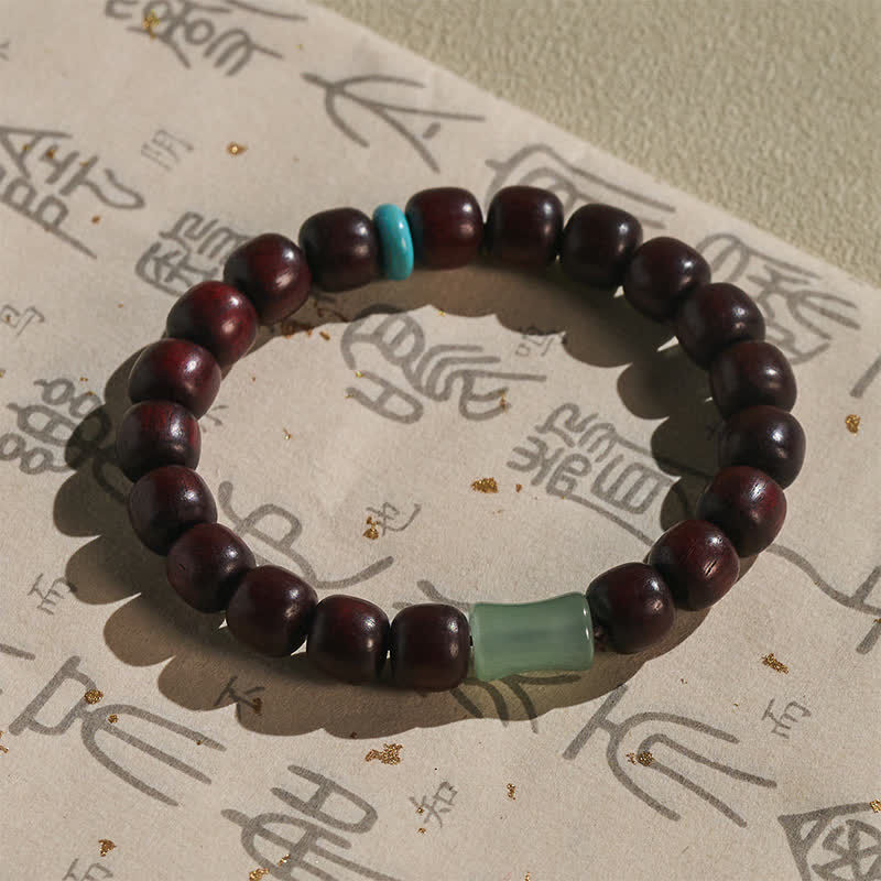 Buddha Stones Vintage Armband aus rotem Sandelholz, Ebenholz und Bambus - image 3