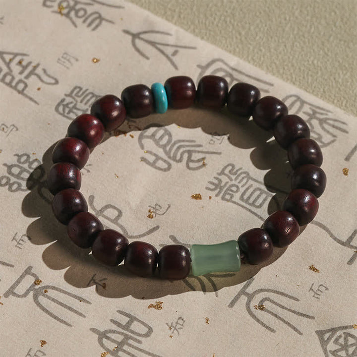 Buddha Stones Vintage Armband aus rotem Sandelholz, Ebenholz und Bambus - image 3