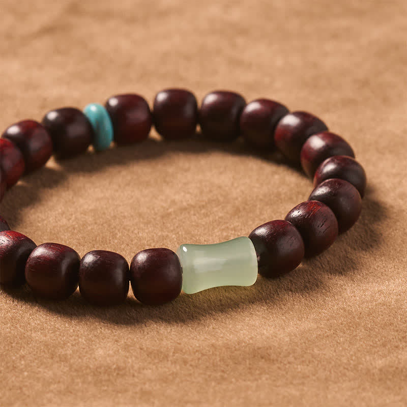 Buddha Stones Vintage Armband aus rotem Sandelholz, Ebenholz und Bambus - image 4