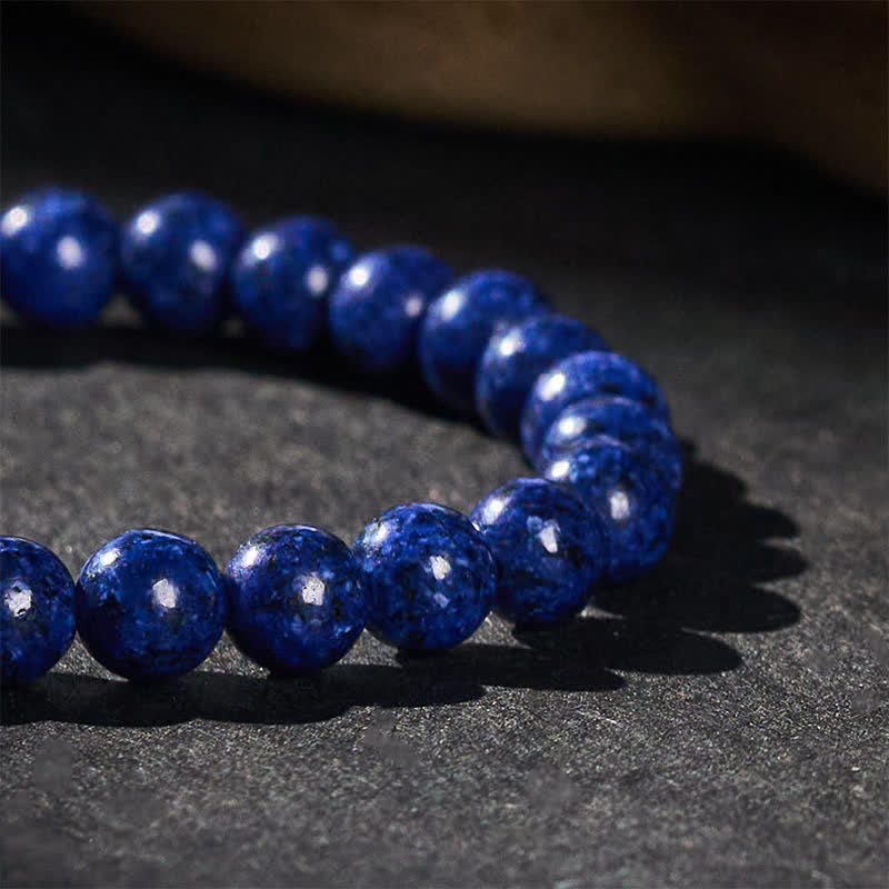 Buddha Stones Minimalistisches Weisheitsarmband aus Lapislazuli-Stretchperlen - image 4