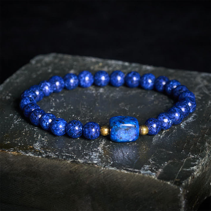 Buddha Stones Minimalistisches Weisheitsarmband aus Lapislazuli-Stretchperlen - Lapislazuli (Balance ♥ Gelassenheit) - image 0