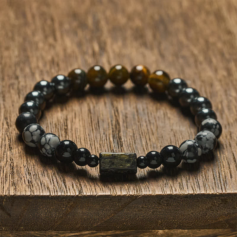Buddha Stones Armband aus Tigerauge-Hämatit-Fokusperlen - image 1