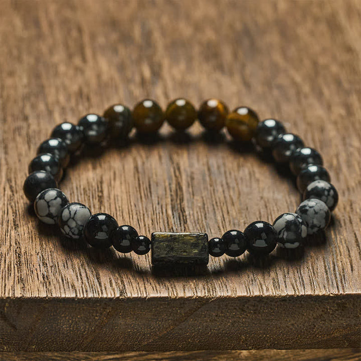 Buddha Stones Armband aus Tigerauge-Hämatit-Fokusperlen - image 1