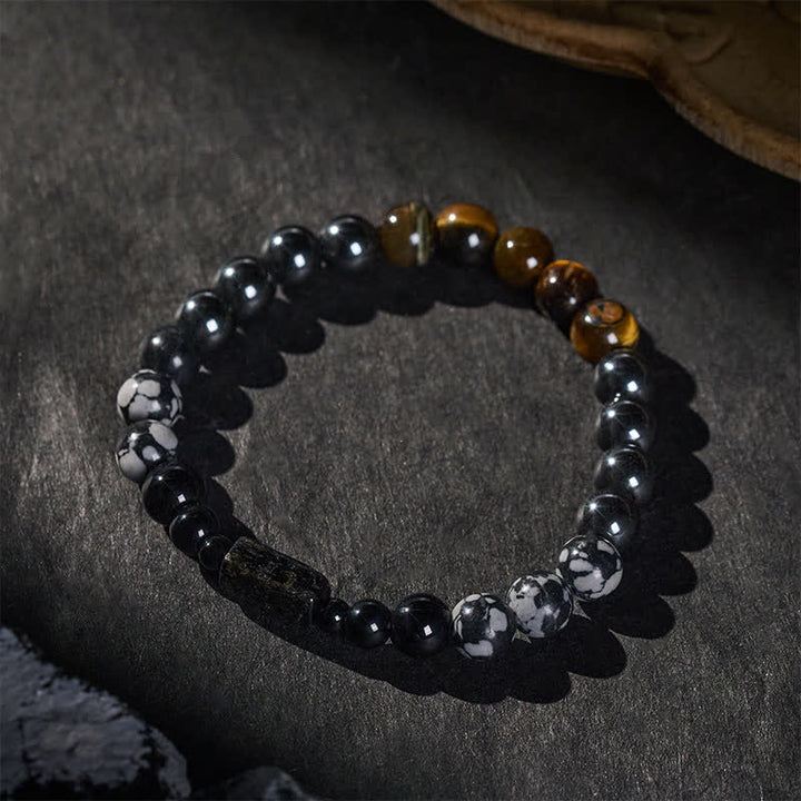 Buddha Stones Armband aus Tigerauge-Hämatit-Fokusperlen - image 2
