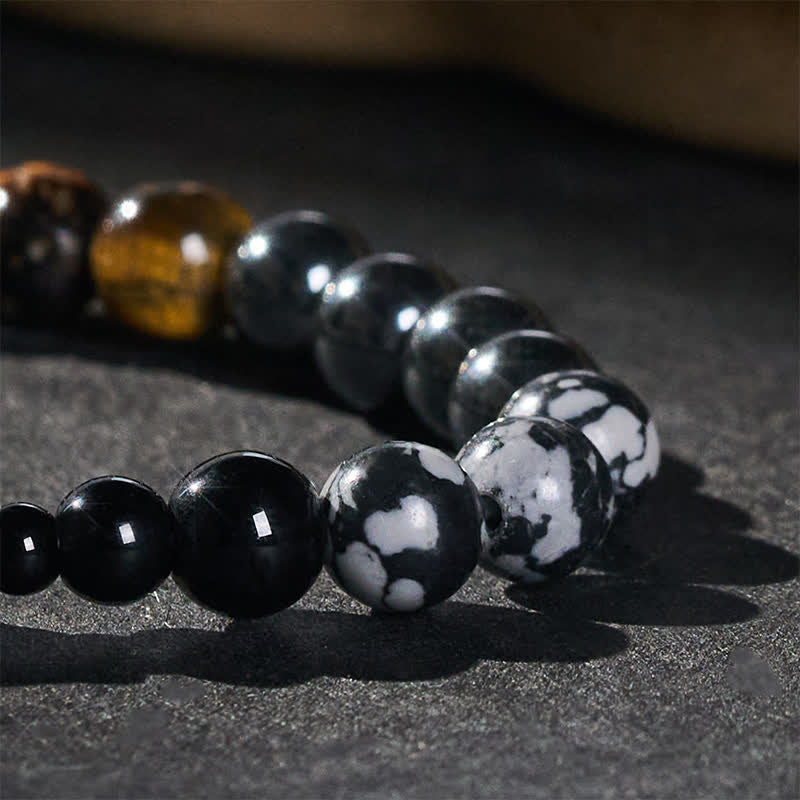 Buddha Stones Armband aus Tigerauge-Hämatit-Fokusperlen - image 5