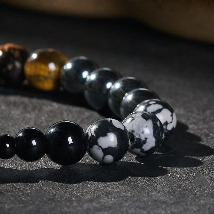 Buddha Stones Armband aus Tigerauge-Hämatit-Fokusperlen - image 5