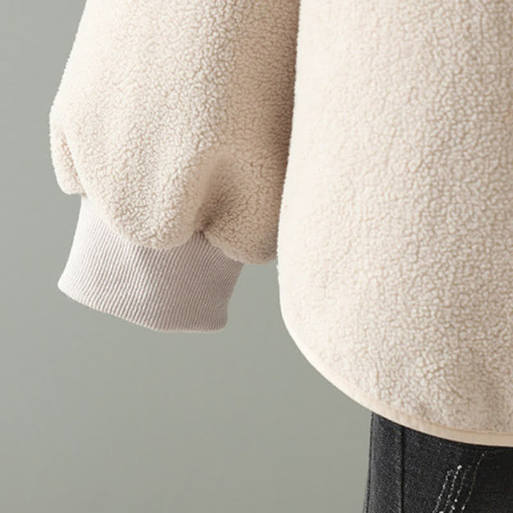 Buddha Stones Winterliche, lässige Damenjacke im Tang-Stil mit Stehkragen und Tasche - image 16