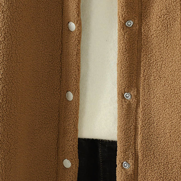 Buddha Stones Winterliche, lässige Damenjacke im Tang-Stil mit Stehkragen und Tasche - image 4