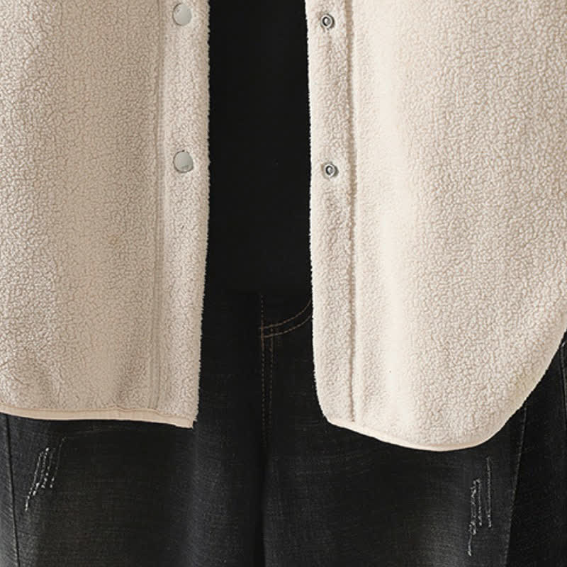 Buddha Stones Winterliche, lässige Damenjacke im Tang-Stil mit Stehkragen und Tasche - image 15