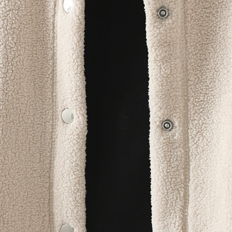 Buddha Stones Winterliche, lässige Damenjacke im Tang-Stil mit Stehkragen und Tasche - image 13