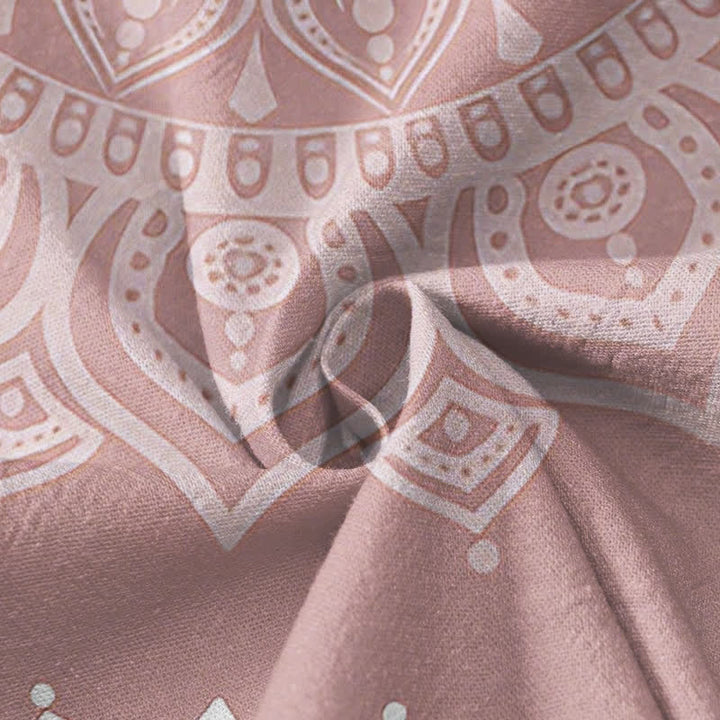 Buddha Stones Baumwoll-Kimono mit Mandala-Print, Hanfu-Stil, Wickeloptik, V-Ausschnitt und Schnürung, langärmlig, für Damen. - image 4