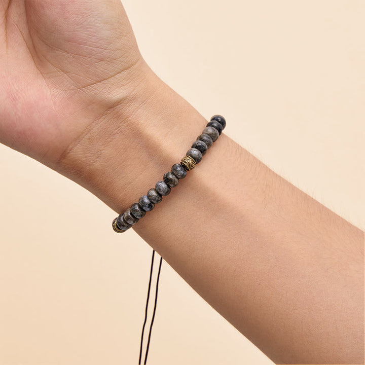 Buddha Stones Vintage-Armband mit schwarzem Mondstein und Abakus-Perlen – Intuitionsarmband - image 9