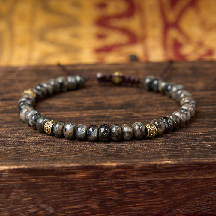 Buddha Stones Vintage-Armband mit schwarzem Mondstein und Abakus-Perlen – Intuitionsarmband - image 2
