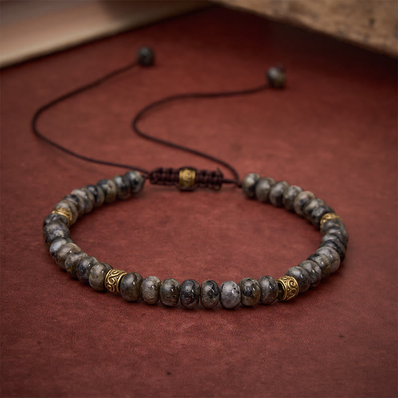 Buddha Stones Vintage-Armband mit schwarzem Mondstein und Abakus-Perlen – Intuitionsarmband - image 3