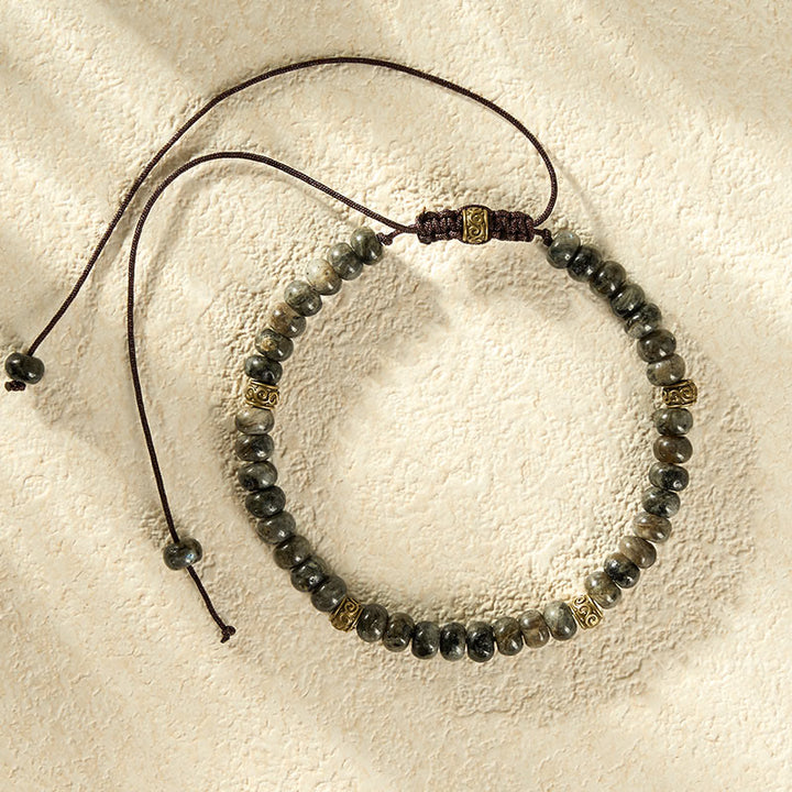 Buddha Stones Vintage-Armband mit schwarzem Mondstein und Abakus-Perlen – Intuitionsarmband - image 8