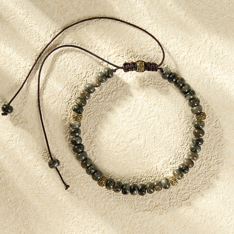 Buddha Stones Vintage-Armband mit schwarzem Mondstein und Abakus-Perlen – Intuitionsarmband - image 9