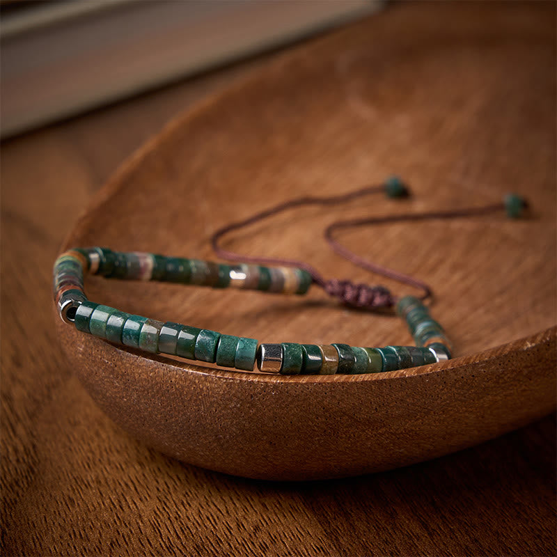 Buddha Stones Natürliches indisches Achat-Armband mit geflochtenen Balanceperlen - image 3