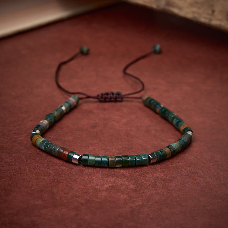 Buddha Stones Natürliches indisches Achat-Armband mit geflochtenen Balanceperlen - image 1