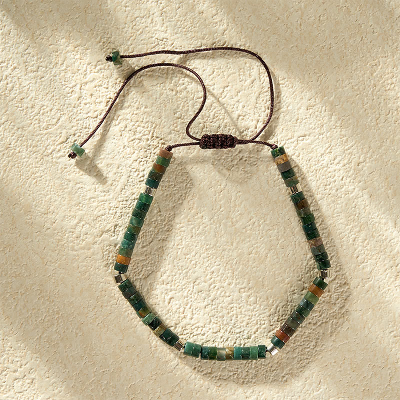 Buddha Stones Natürliches indisches Achat-Armband mit geflochtenen Balanceperlen - image 7