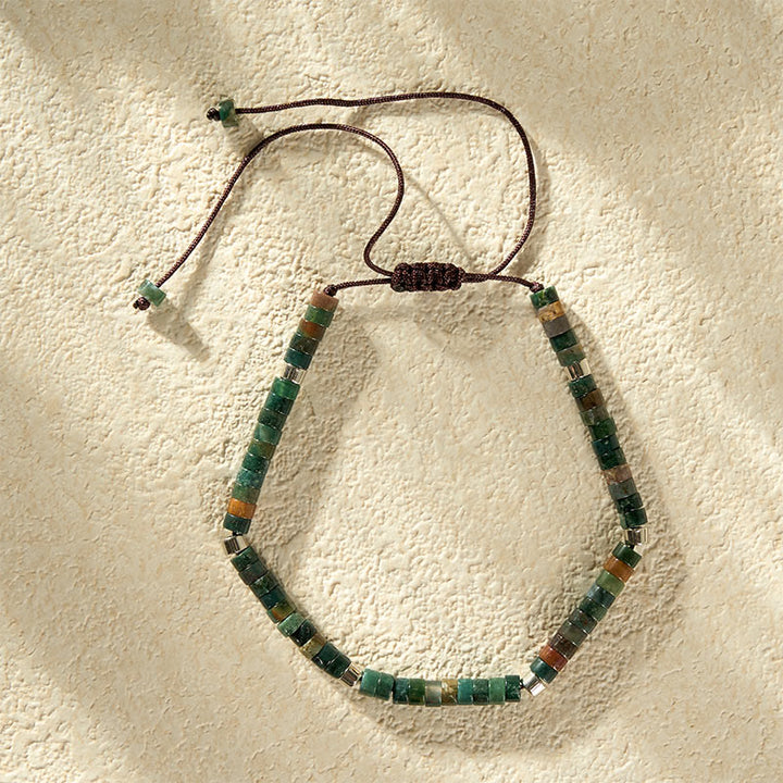 Buddha Stones Natürliches indisches Achat-Armband mit geflochtenen Balanceperlen - image 7