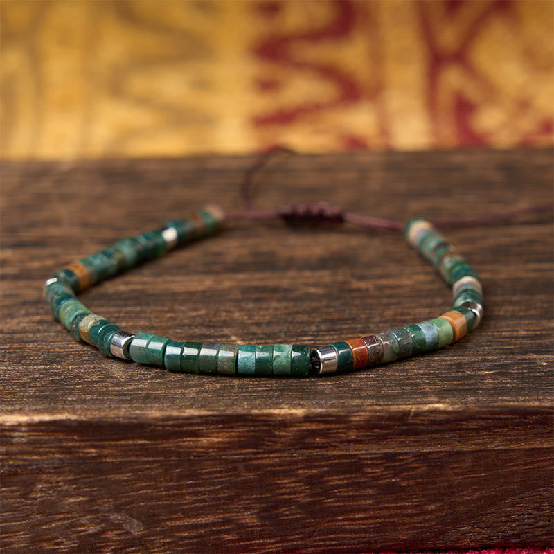 Buddha Stones Natürliches indisches Achat-Armband mit geflochtenen Balanceperlen - image 2