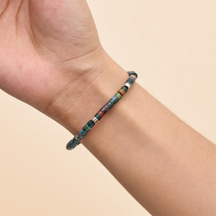Buddha Stones Natürliches indisches Achat-Armband mit geflochtenen Balanceperlen - image 8