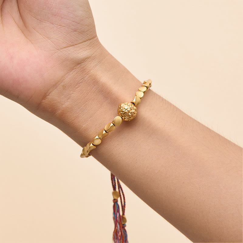 Buddha Stones Tibetisches Kupferperlen-Pi-Xiu-Armband mit bunter Schnur - image 8