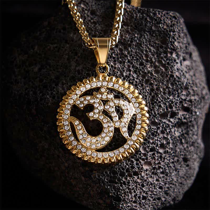Buddha Stones Halskette mit OM-Anhänger aus Titanstahl für Stärke und Achtsamkeit - image 8