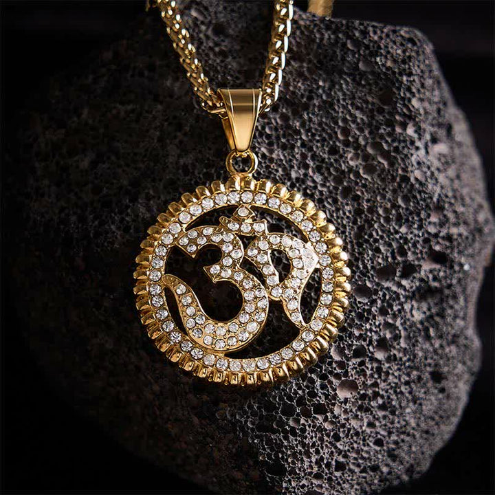 Buddha Stones Halskette mit OM-Anhänger aus Titanstahl für Stärke und Achtsamkeit - image 8