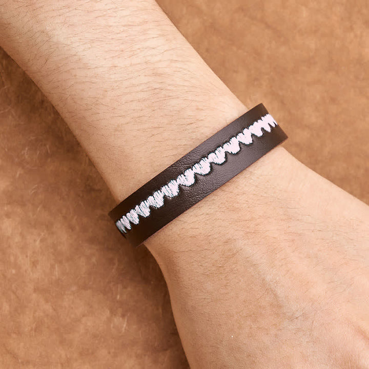 Buddha Stones Verstellbares Lederarmband mit gesticktem Herz und Schutzschnalle - image 19